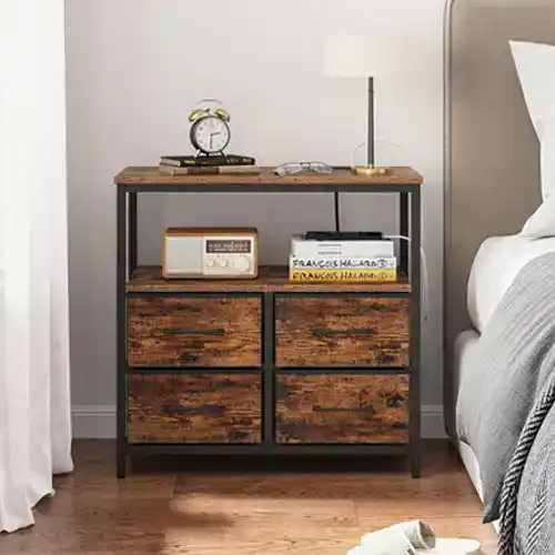 Night Stand with Cloth Drawers