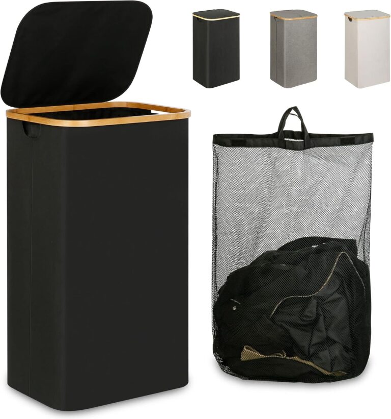 110l collapsible laundry hamper with lid & removable liner (1)