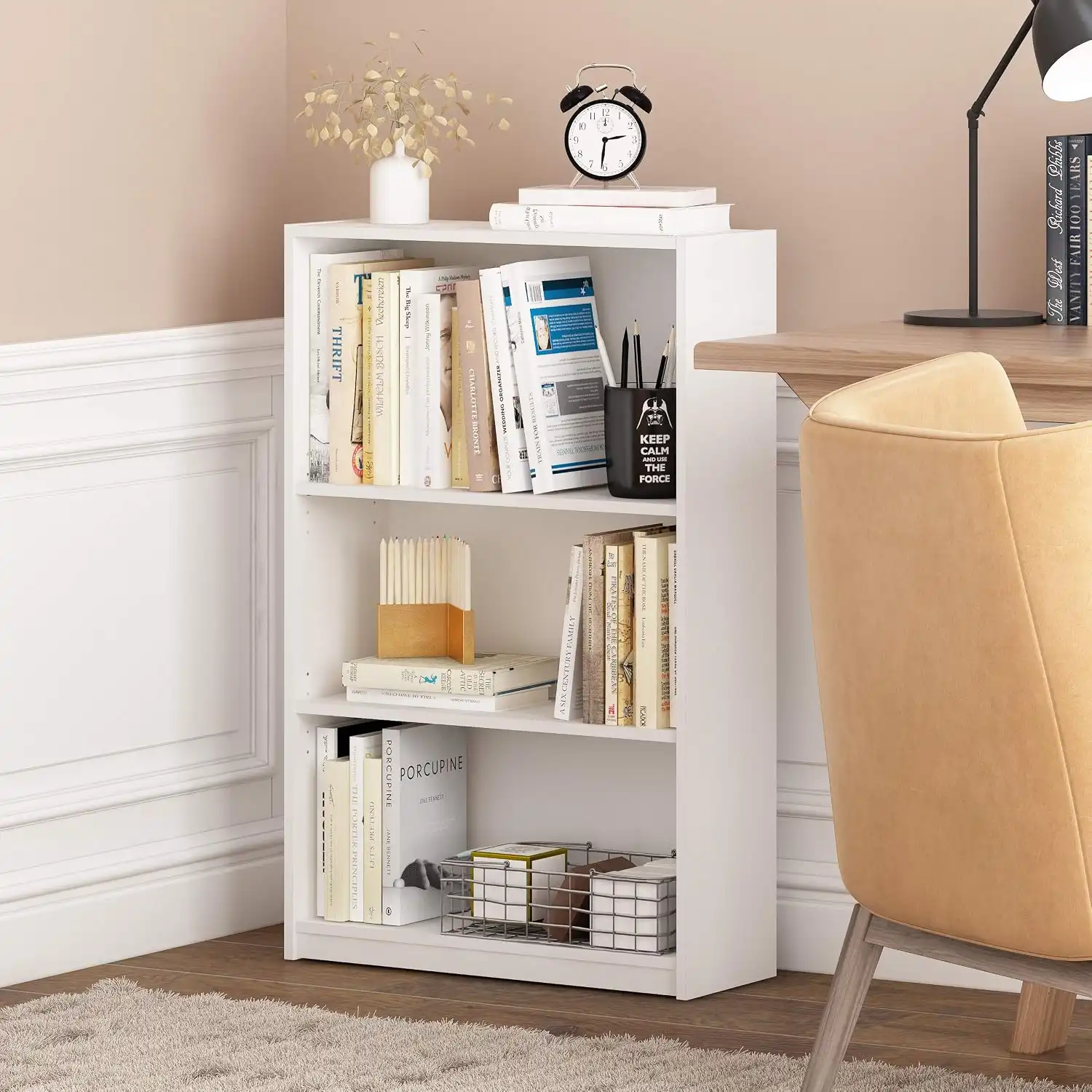 3 tier adjustable bookcase for home office (5)