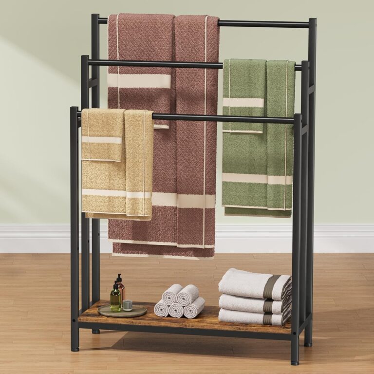3 tier freestanding towel rack with storage shelf (1)