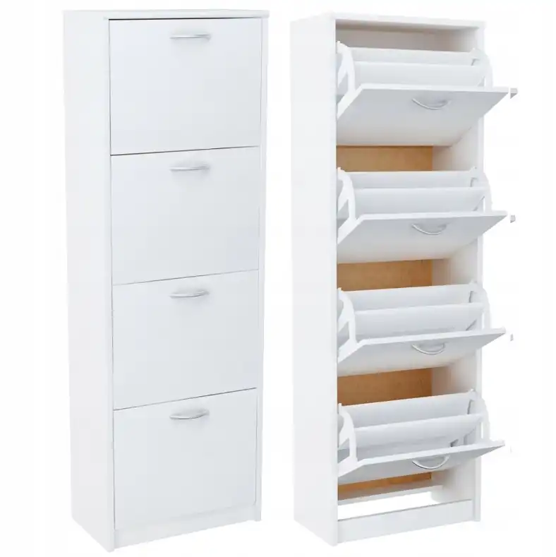 4 compartment slim shoe cabinet with tilt out doors (1)