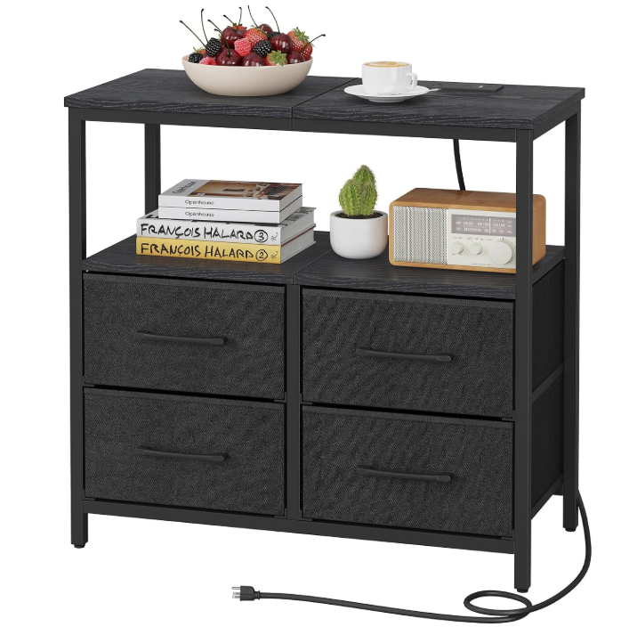 multi purpose storage cabinet with 4 fabric drawers (2)