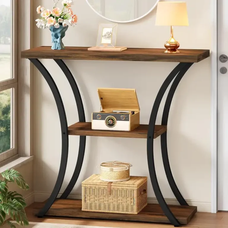 2 tier slim console table for entryway 1