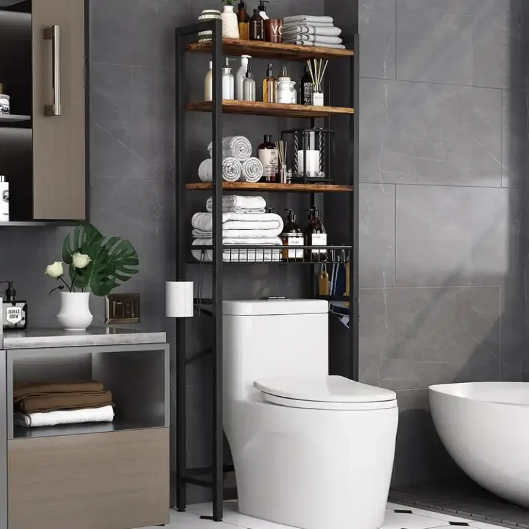 4 tier over the toilet storage rack with adjustable shelves 1