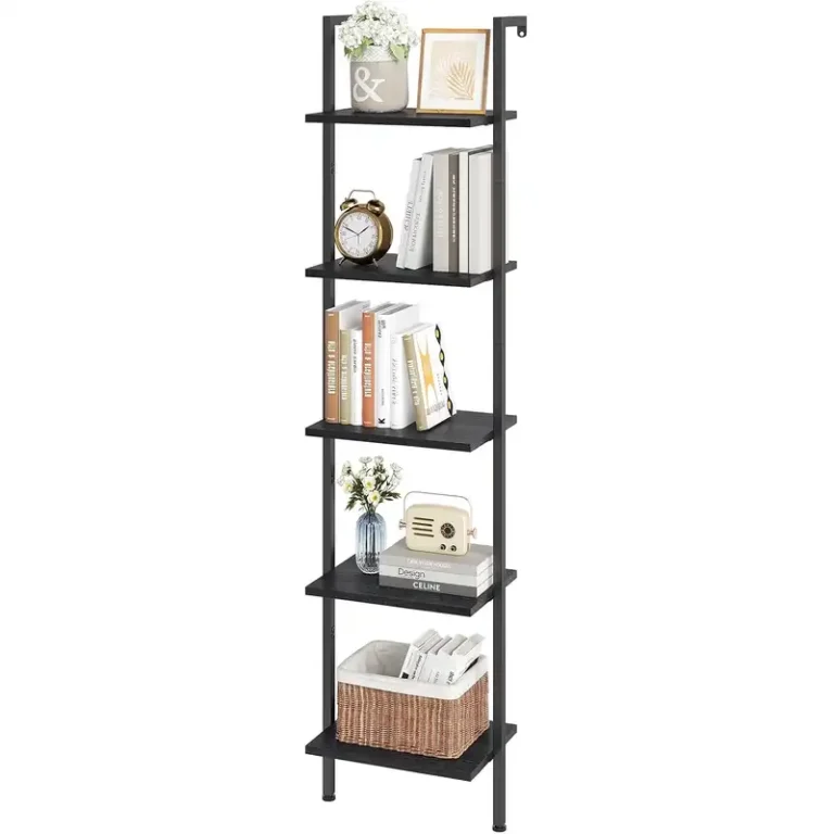 5 tier wall mounted ladder bookshelf 1