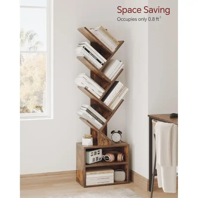6 tier tree bookshelf with 2 storage drawers 3