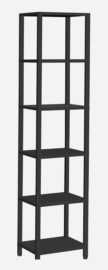 BS01006 six-tier stackable bookcase in black finish