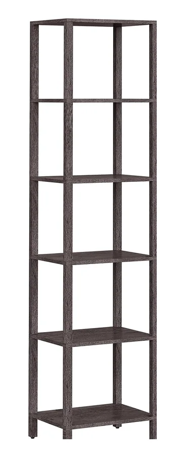 BS01006 six-tier stackable bookcase in charcoal grey finish