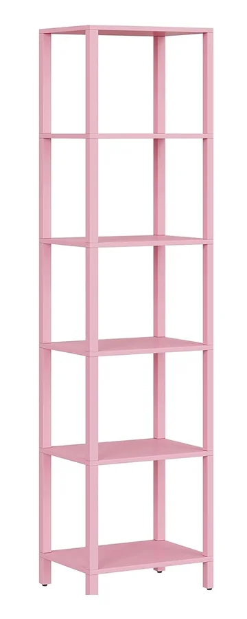 BS01006 six-tier stackable bookcase in pink finish