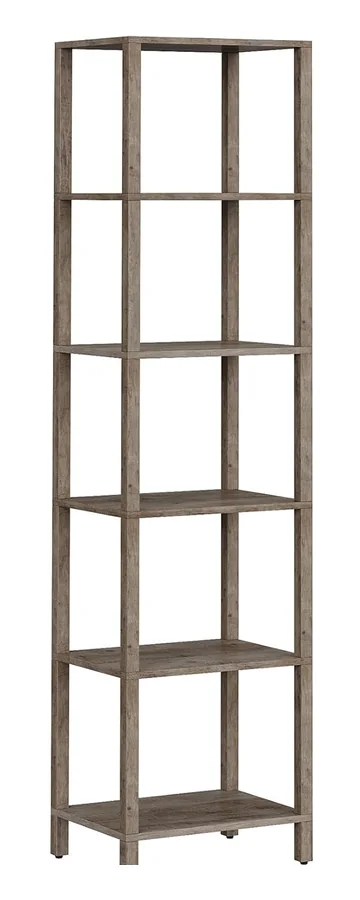 BS01006 six-tier stackable bookcase in pure greige finish