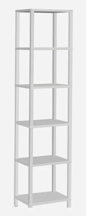 BS01006 six-tier stackable bookcase in white finish