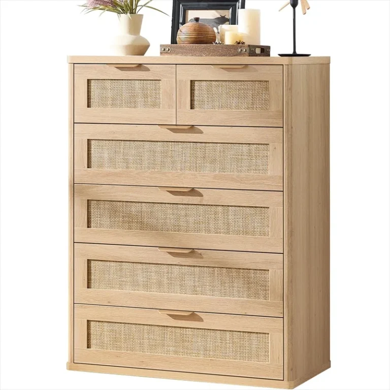 Tall chest with two small top drawers and four wide lower drawers