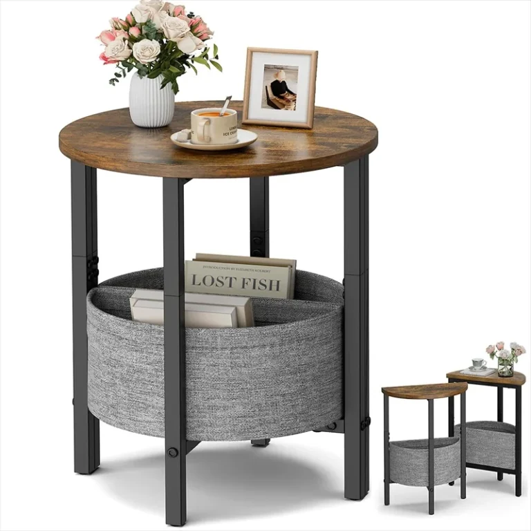 Two half-round basket tables joined into a circular table with a separate-pair inset