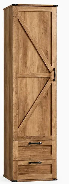 HOM-WDL-45BX tall bedroom storage cabinet in honey brown finish