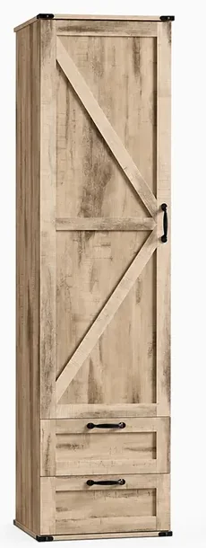 HOM-WDL-45BX tall bedroom storage cabinet in light beige oak finish