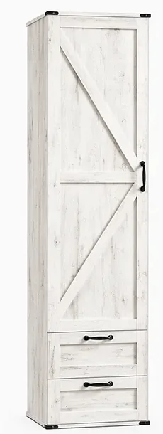 HOM-WDL-45BX tall bedroom storage cabinet in white finish