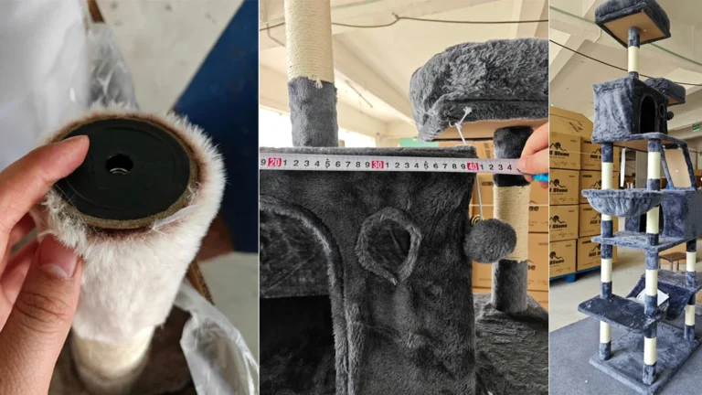 Cat tree component, structure and measurement views used for quality inspection