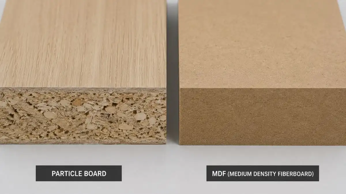 MDF and particle board panel comparison for flat-pack furniture specification