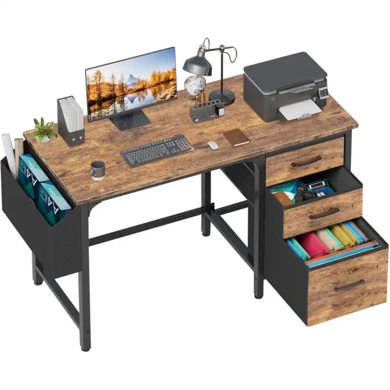 reversible computer desk with file drawers & storage 1