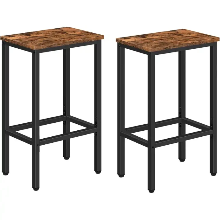 set of 2 industrial counter stools with footrests 1